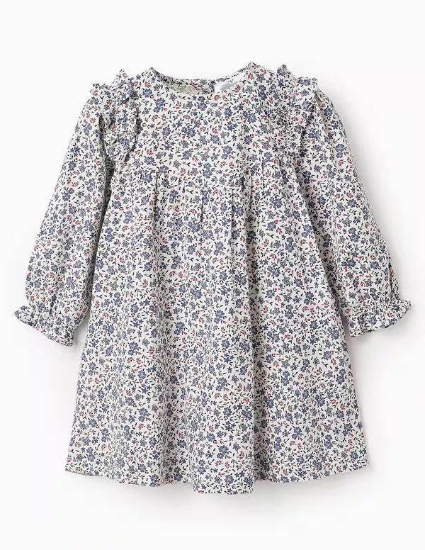 Vestido Niña Flores Azul Zippy