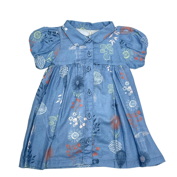 Vestido azul de flores