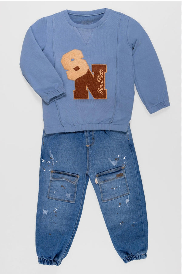 Pantalón +  camibuso niño  joy baby