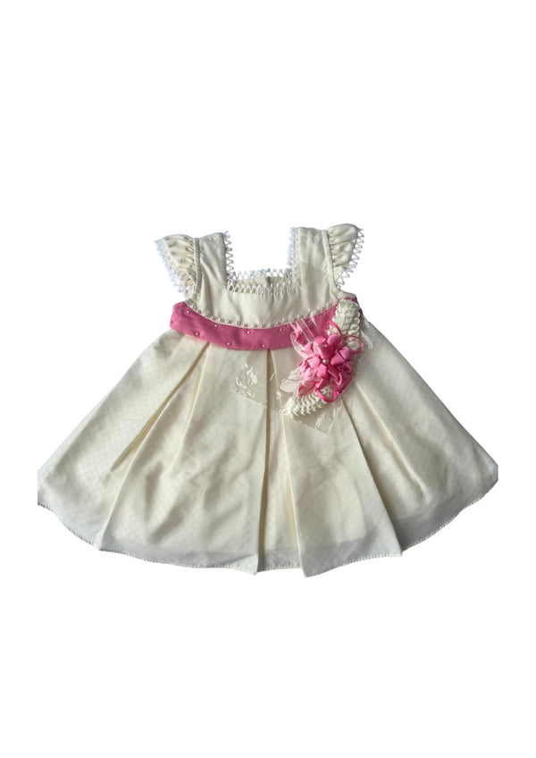 Vestido niña bebé con balaca .